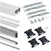 Kit quincaillerie Placard 81 2-coulissants fermeture souple profil aigu ép. 16mm mat
