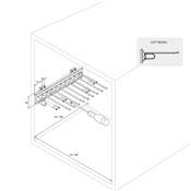 Porte-pantalons Self montage latéral armoire Gauche Chromé Acier plastique alu