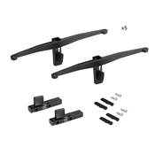 Lot consoles 5 étagères bois structure Zero planches non incluses Zamak noir texturé