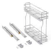 Porte-bouteilles latéral extractible fermeture amortie mod. 200mm Acier Chromé