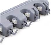 Porte balay Porte Mops 5 crochets 4 trous plastique Gris