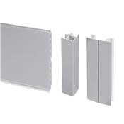 Lot 2 plinthes cuisine Plasline raccords haut. 100mm 2 profils long. 2.35m plastique Satin Anodisé