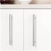 Poignée meubles Orlando L336mm entraxe 256mm Acier Nickel satiné