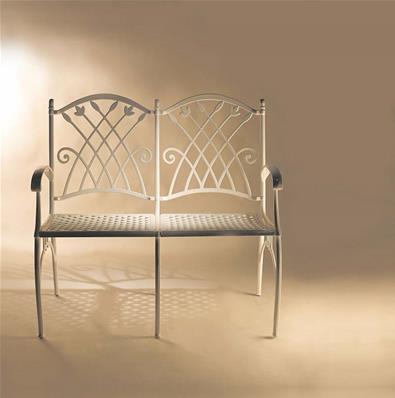 Banc de jardin, collection Puerto, 2 places, couleur blanc