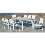 Set Salon de jardin à Manger PALMA-HPL avec MILOS-3  Tissus TEXTILENE