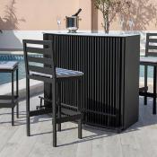 Bar de jardin DANTEL bar anthracite 150x65x111cm