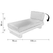 Salon jardin canapé d'angle avec chilienne 4 à 6 places table basse anthracite blanc