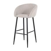 Lot 2 Tabourets hauts tapissé style contemporain beige