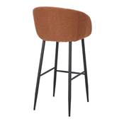 Lot 2 Tabourets hauts tapissé style contemporain citrouille
