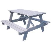 Table de pique-nique en bois traité,  Dim.90x91x50cm, âges 3 à 12 ans