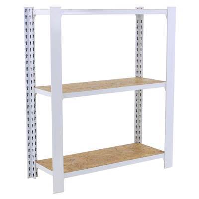 Étagère en métal blanc osb 3 étagères charge 200 kgs dim.1000x800x300mm sans vis