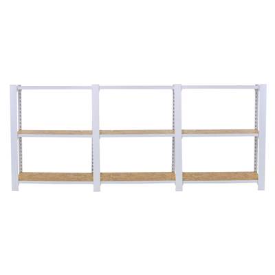 Étagère en métal blanc osb 9 étagères charge 200 kgs dim.1000x2400x300mm sans vis