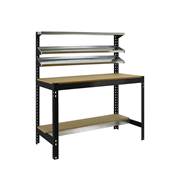 Établi métal anthracite bois capacité charge 600 kgs dim.1445x1210x610mm à visser