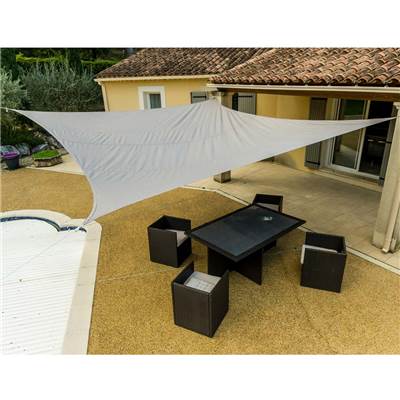 Voile d'ombrage rectangulaire taupe 160g/m2 dim.3x4m