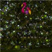 Flamant à planter solaire décoration de jardin 1 led hauteur 84cm rose