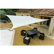 Voile d'ombrage rectangulaire blanc 160g/m2 dim.3x4m