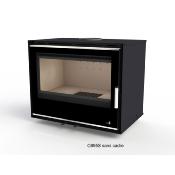 Pack Insert cheminée bois PORTIMAO-C-695-S, 7.3KW, Cadre 4 côtés verre