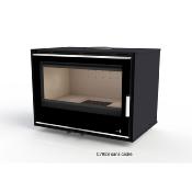 Pack Insert cheminée bois PORTIMAO-C-795-S , 8Kw, Cadre 4 côtés verre