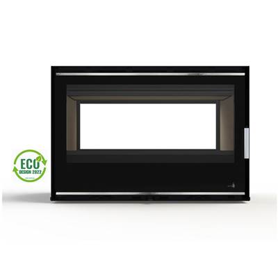 Pack Insert cheminée bois PORTIMAO-C-795-S-DF, 7KW, Cadre 4 côtés Verre,dble face