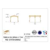 Abri 2 pentes Bois Douglas France Carport Auvent Camping-car 500x650cm H 320cm