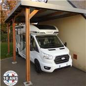 Abri Toit Plat Adossé Bois Douglas France Carport Auvent Camping-car 350x950cm H 320cm