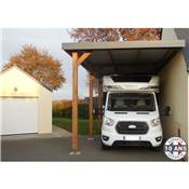 Abri Toit Plat Adossé Bois Douglas France Carport Auvent Camping-car 500x650cm H 320cm