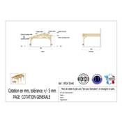 Abri 2 pentes Faitage Décalé Adossé Bois Douglas France Carport Auvent voiture 550x400cm H 250cm