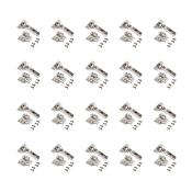 Lot 20 charnières droites X91N embases visser Acier nickelé