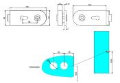 Serrure porte verre cadre bois cylindre clés porte verre 8-12mm acier alu. anodisé mat