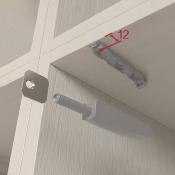 Lot 10 serrures porte visser dans meuble réglage Push Lite long. 80mm Amortisseur plastique Gris
