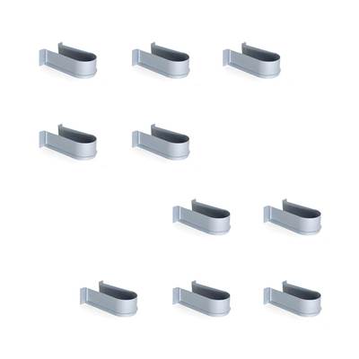 Lot 10 Economiseurs siphon tiroir bain courbés plastique Gris