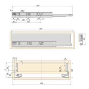 Kit tiroirs cuisine salle bains Vertex haut. 93mm panneaux inclus mod. 900mm blanc