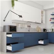 Tiroir ext. Simplex 25kg haut. 88mm prof. 490mm acier blanc