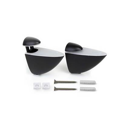 Jeu supports Pelicano étagères bois ou verre plastique Zamak noir