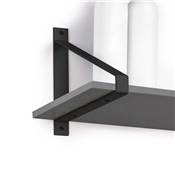 Jeu supports étagères bois Shelf forme triangulaire Acier noir