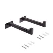 Jeu supports étagères bois Shelf droit tube carré Acier noir