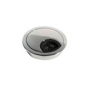Lot 8 passe-câbles circulaires diam. 60mm encastré Zamak Chromé
