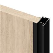 Kit quincaillerie armoire 2 portes coulissantes f. souple Placard 74 poignée Sharp ép. 19mm Noir