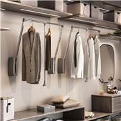 Penderie rabattable armoire Hang mural 600-830 Chromé Acier plastique