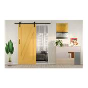 Kit quincaillerie porte coulissante suspendue Barn bois fermeture souple Acier plastique noir