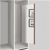 Miroir extractible l'intérieur l'armoire moka Acier plastique Verre.