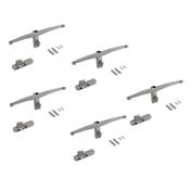 Lot consoles 5 étagères bois la structure Zero planches non incluses Zamak gris pierre