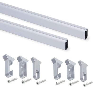 Tube penderie ovale 30x15mm avec supports