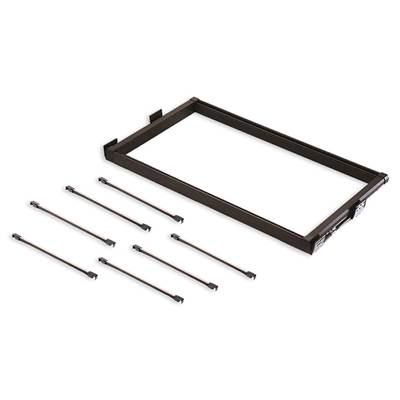 Kit 7 tringles pantalon cadre coulissant armoires Moka f. souple réglable mod. 600mm alu. Acier