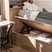 Jeu ensemble levage lits ouverture latérale lits 90 cm Acier noir
