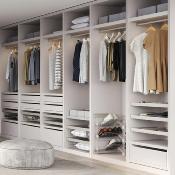 Lot 2 rails penderie dressing Luxe aluminium et plastique