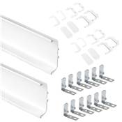 Kit 2 profils centraux Gola meubles cuisine long. 2,35m accessoires alu. blanc