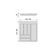 Range-couverts Optima tiroir universel mod. 500mm plastique Anthracite
