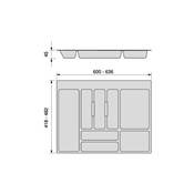 Range-couverts Optima tiroir universel mod. 700mm plastique Anthracite