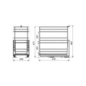 Chariot coulissant Supra fixation inf. f. amortie mod. 300mm acier chromé